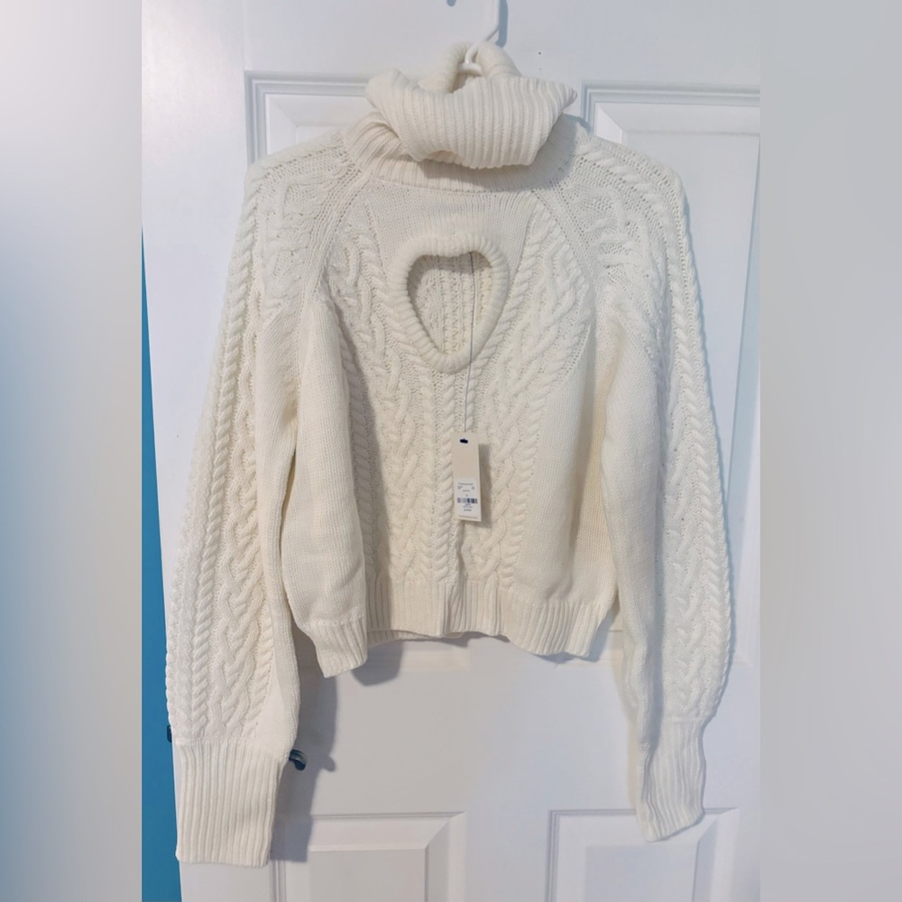Comfy sweater with heart cutout detail